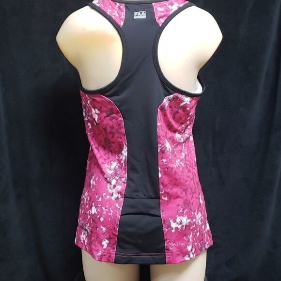 FILA SPORT PERFORMANCE WOMEN'S PINK AND BLACK RACERBACK TANK, SIZE MEDIUM - Picture 3 of 8